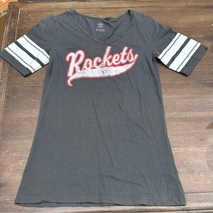 Adidas Dark Gray V-Neck with Houston Rockets Logo Small/Medium